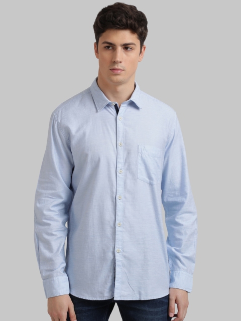 

Parx Men Blue Slim Fit Solid Casual Shirt
