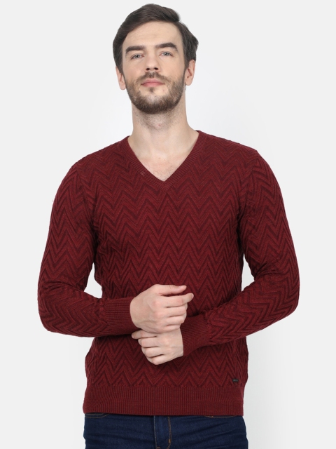 

Monte Carlo Men Maroon Solid Pullover Sweater