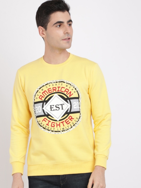 IVOC Men Yellow Printed Sweatshirt