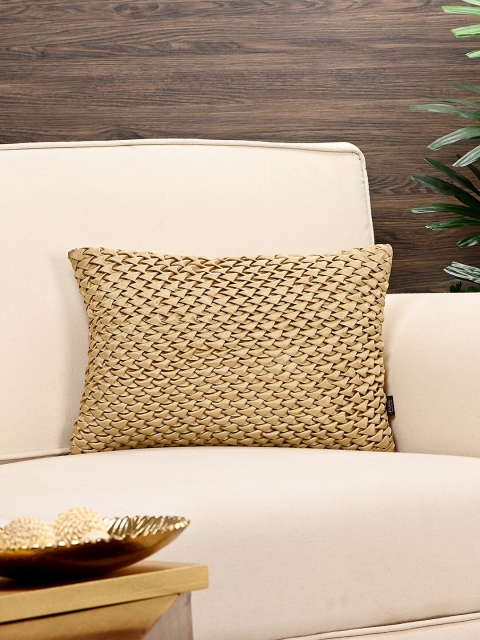 

Pure Home and Living Beige Single Self Design Rectangle Cushion Cover
