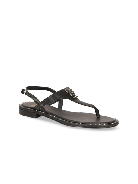 

ALDO Women Black Embellished T-Strap Flats