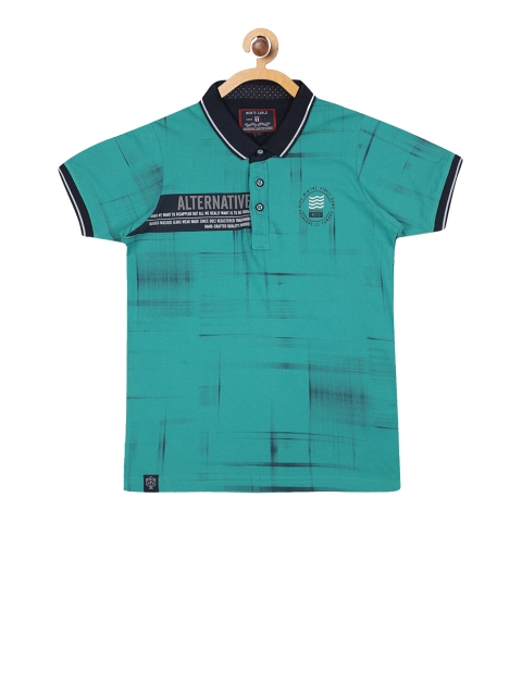 

Monte Carlo Boys Blue Printed Polo Collar T-shirt