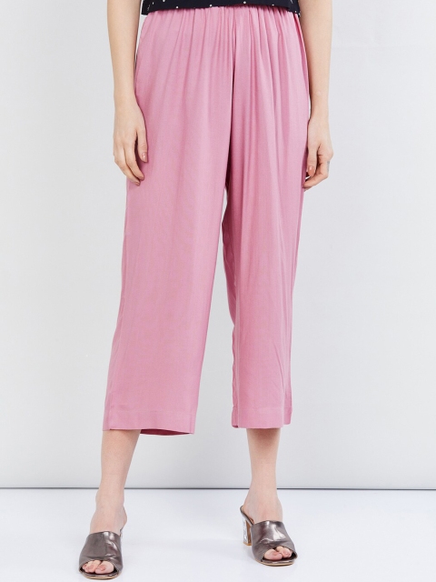 

max Women Pink Regular Fit Solid Culottes