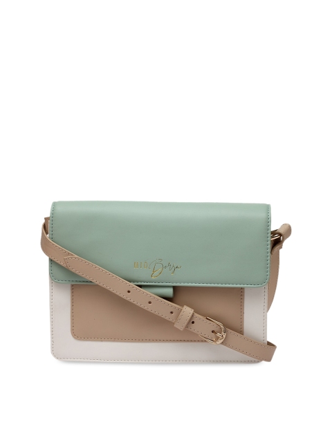 

MIO Borsa Green & Off-White Colourblocked Sling Bag