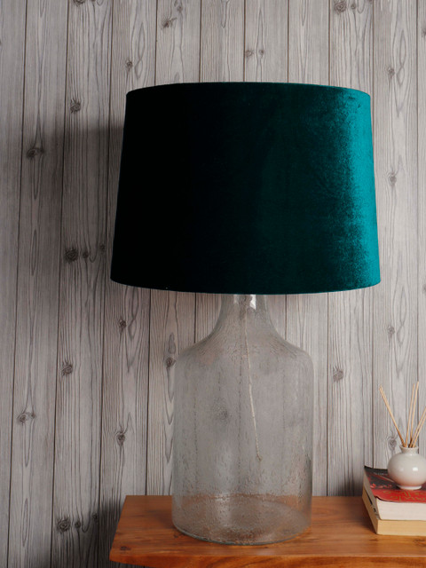 

Grated Ginger Green Self Design Contemporary Table Lamp with Shade