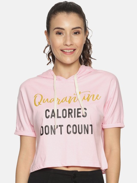 

Campus Sutra Women Pink Printed Crop Top