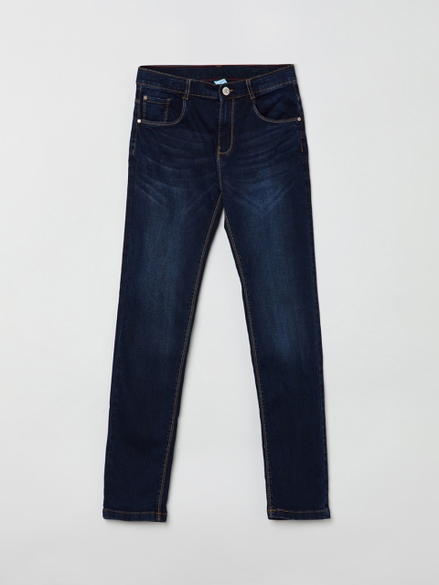 

max Boys Navy Blue Slim Fit Mid-Rise Clean Look Jeans