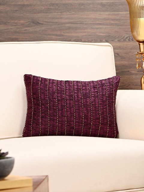

Pure Home and Living Purple Set of Single Solid Rectangle Cushion Covers