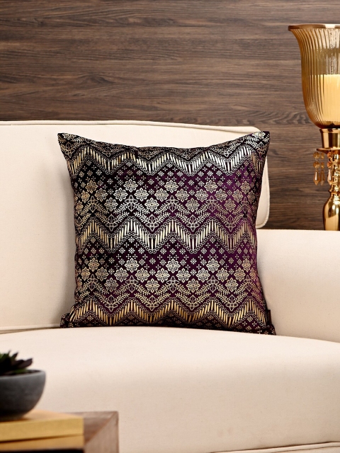 

Pure Home and Living Purple Floral Square Cushion Covers