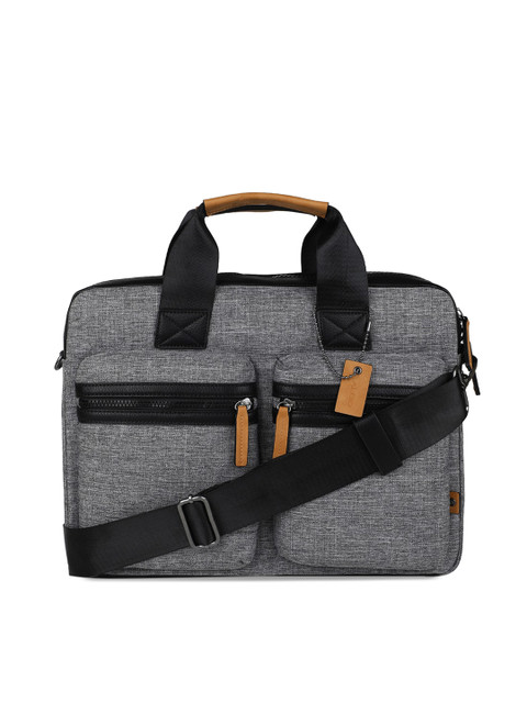 

ALDO Men Grey & Black Colourblocked Laptop Bag