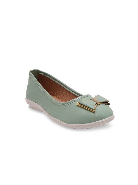 

YK Girls Green Solid Ballerinas