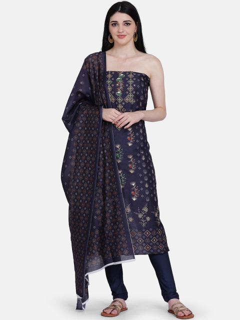 

BOMBAY SELECTIONS Multicoloured Embroidered Unstitched Dress Material, Grey