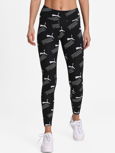 

Puma Women Black & White Amplified Printed Tights