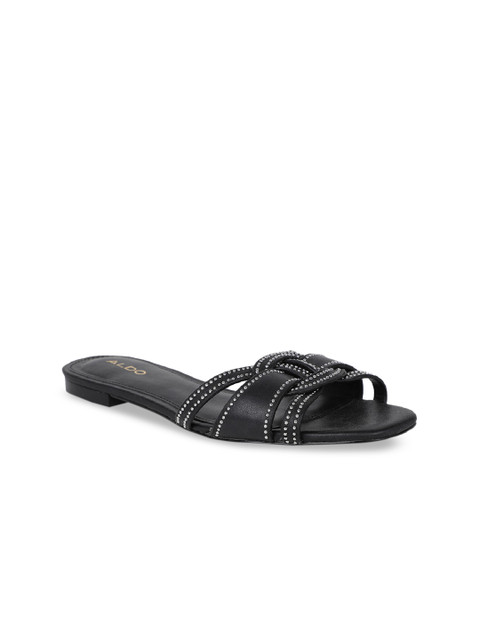 

ALDO Women Black Embellished Open Toe Flats