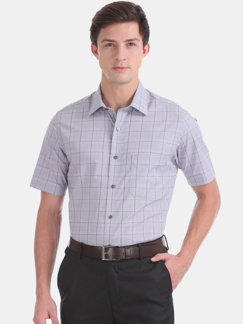 

Arrow Men Grey Regular Fit Checked Formal Shirt