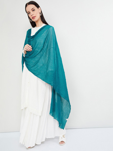 

max Teal Solid Dupatta