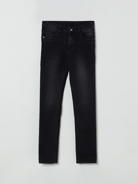 

max Boys Black Slim Fit Mid-Rise Clean Look Jeans