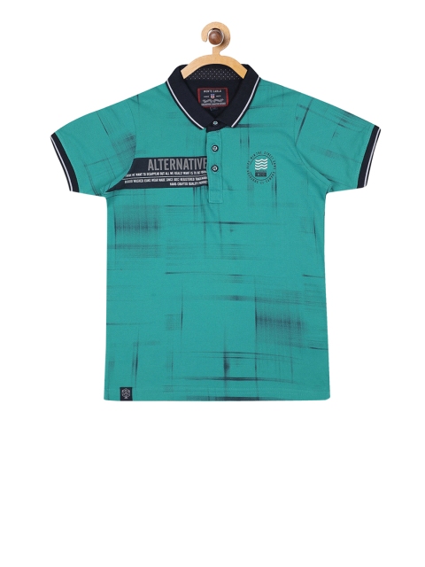 

Monte Carlo Boys Blue Printed Polo Collar T-shirt
