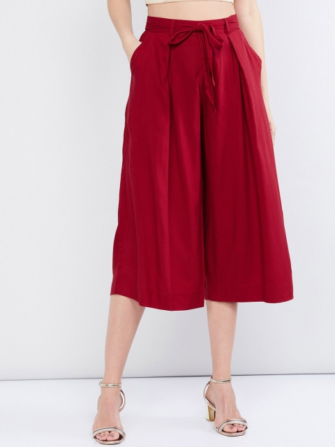 

max Women Red Regular Fit Solid Culottes