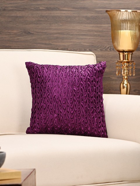 

Pure Home and Living Purple Single Self Design Square Cushion Cover