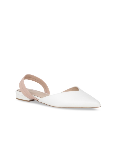 

ALDO Women White Solid Leather Ballerinas