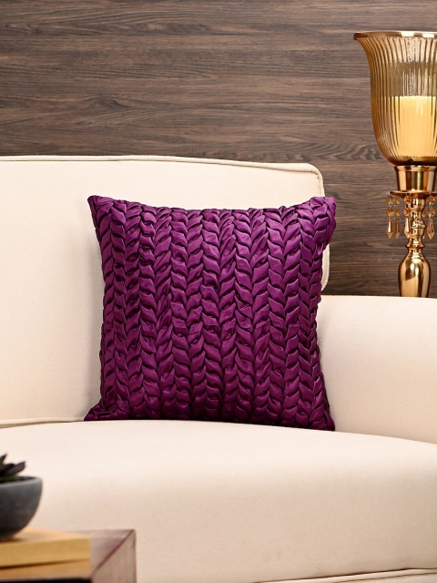 

Pure Home and Living Purple Set of Single Abstract Square Cushion Covers