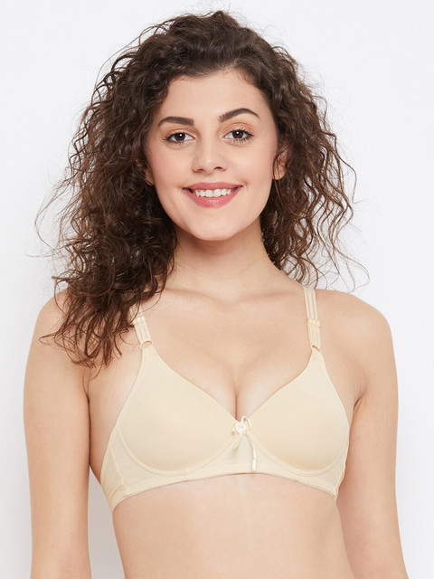 

SECRETS BY ZEROKAATA Nude-Coloured Solid Non-Wired Lightly Padded Everyday Bra SZSKN288