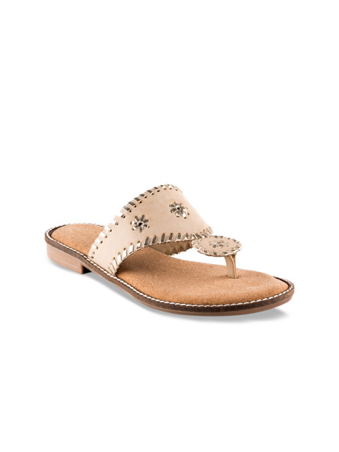 

Kraft Cellar Women Beige Textured PU Open Toe Flats