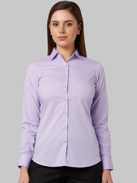 

Park Avenue Woman Lavender Solid Casual Shirt