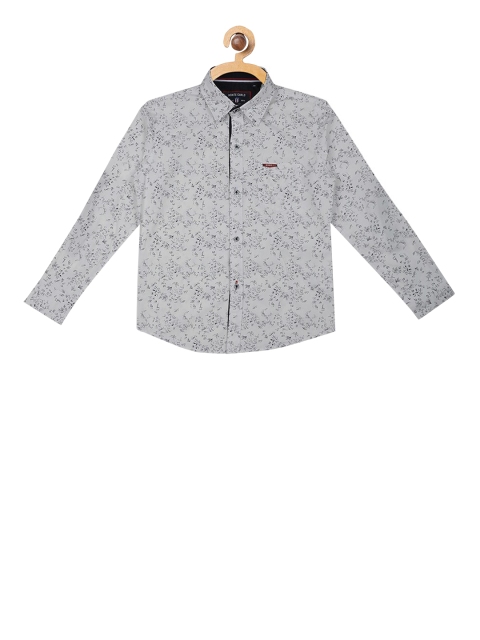 

Monte Carlo Boys Black & White Slim Fit Printed Casual Shirt