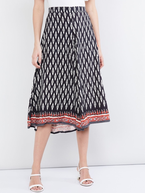 

max Women Black & White Regular Fit Printed Culottes