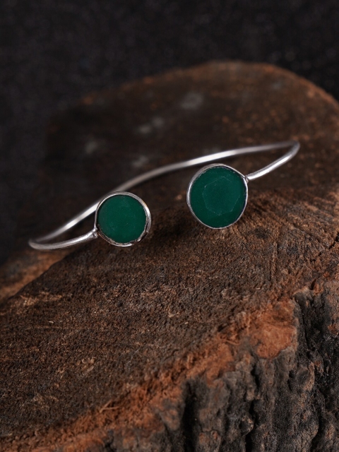 

Shoshaa Green & Silver Oxidised Cuff Bracelet