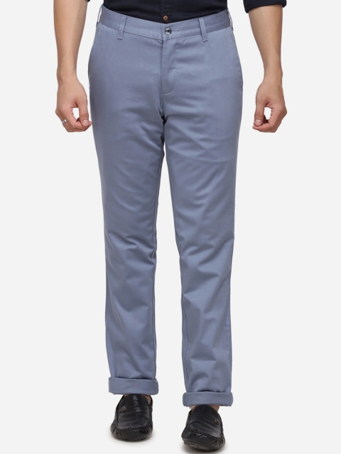 

Greenfibre Men Blue Straight Fit Solid Regular Trousers