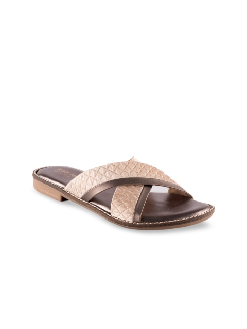 

Kraft Cellar Women Beige Textured PU Open Toe Flats
