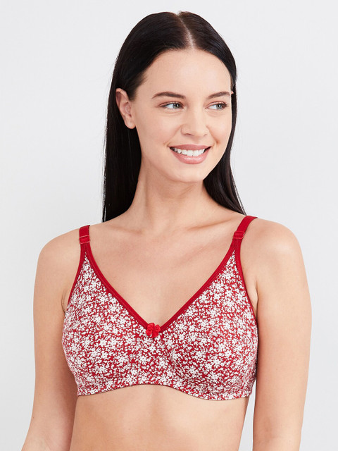 

max Red & White Printed Non-Wired Lightly Padded T-shirt Bra SP20SCB01C