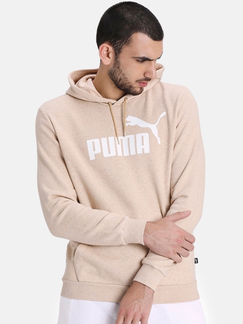 

Puma Men Cream-Coloured Printed Hooded Sweatshirt