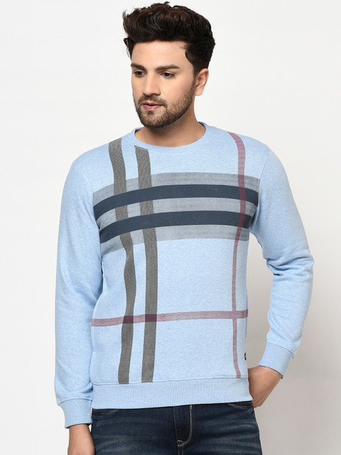 

Octave Men Blue Striped Sweatshirt