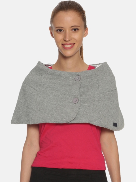 

Campus Sutra Women Grey Solid Cape Top