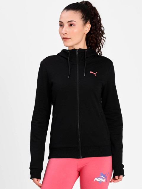 

Puma Women Black Solid Open Front Jacket