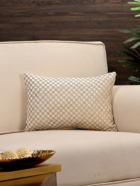 

Pure Home and Living Cream-Coloured Single Self Design Rectangle Cushion Cover
