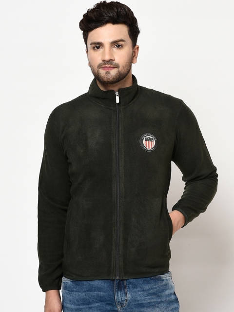 

Octave Men Olive Green Solid Sweatshirt