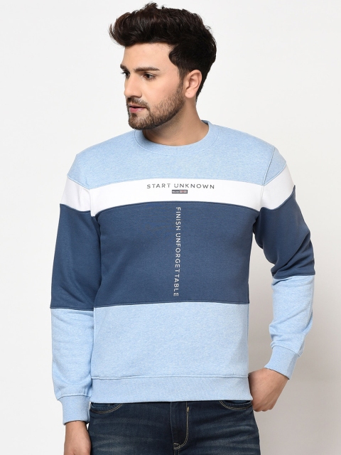 

Octave Men Blue Colourblocked Sweatshirt