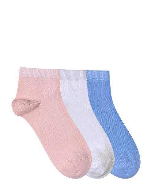 

Mustang Women Pack of 3 Solid Ankle-Length Socks, Pink