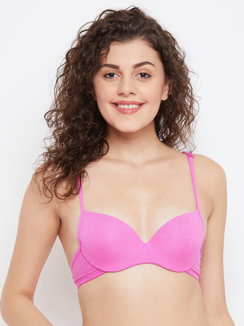 

SECRETS BY ZEROKAATA Pink Solid Underwired Lightly Padded T-shirt Bra SZMGT2018