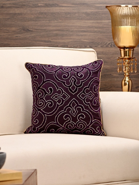 

Pure Home and Living Purple Ethnic Motifs Square Cushion Cover