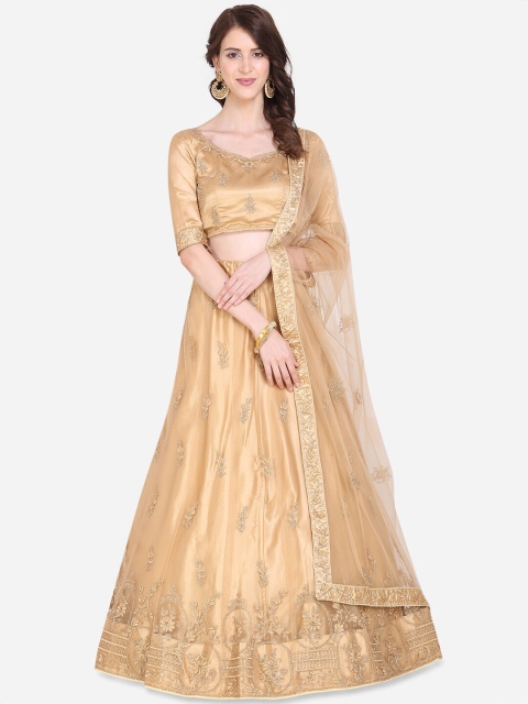 

Mitera Beige & Gold Embroidered Ready to Wear Lehenga & Blouse with Dupatta