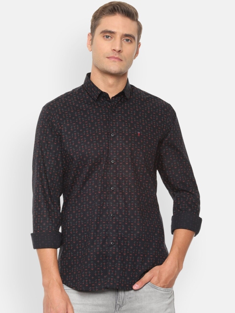 

Louis Philippe Jeans Men Black Slim Fit Printed Casual Shirt