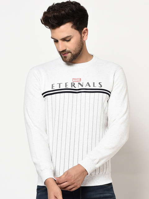 

Octave Men White & Black Striped Sweatshirt