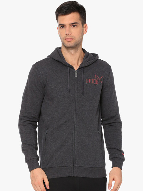

Puma Men Grey Sweat Jacket Hooded TR