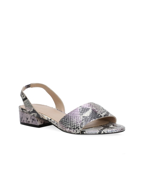 

ALDO Women Grey & Purple Textured Block Heels